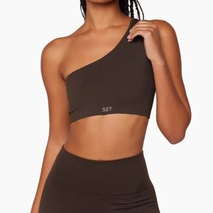 set active sculptflex ribbed one shoulder bra